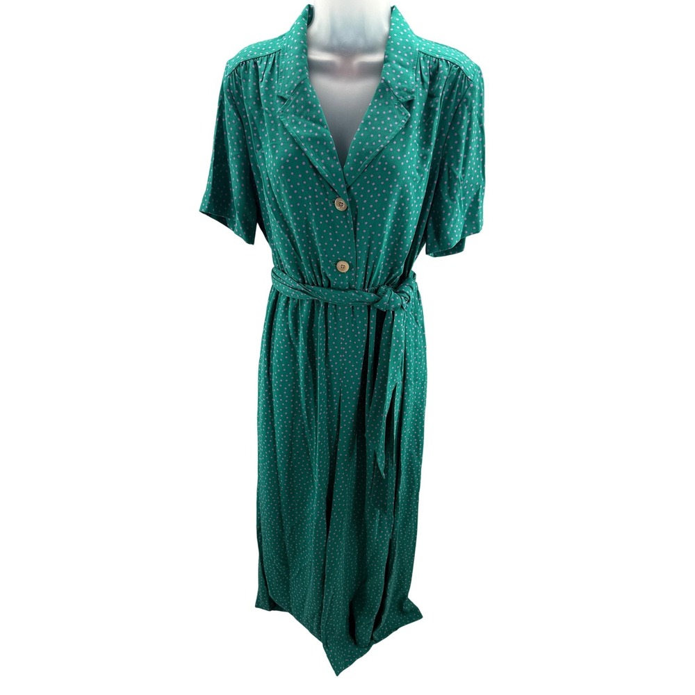 Kate Spade New York‎ Green Purple Polka Dot Jumpsuit Tie Waist Size 6 NEW